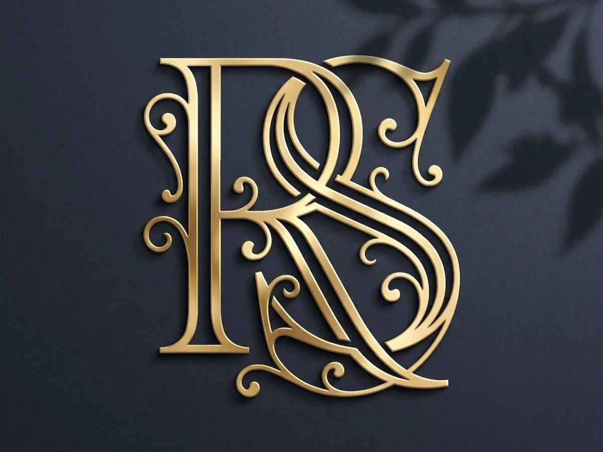 [Laser cut and engrave] RS Ornamental Signature Initials Logo