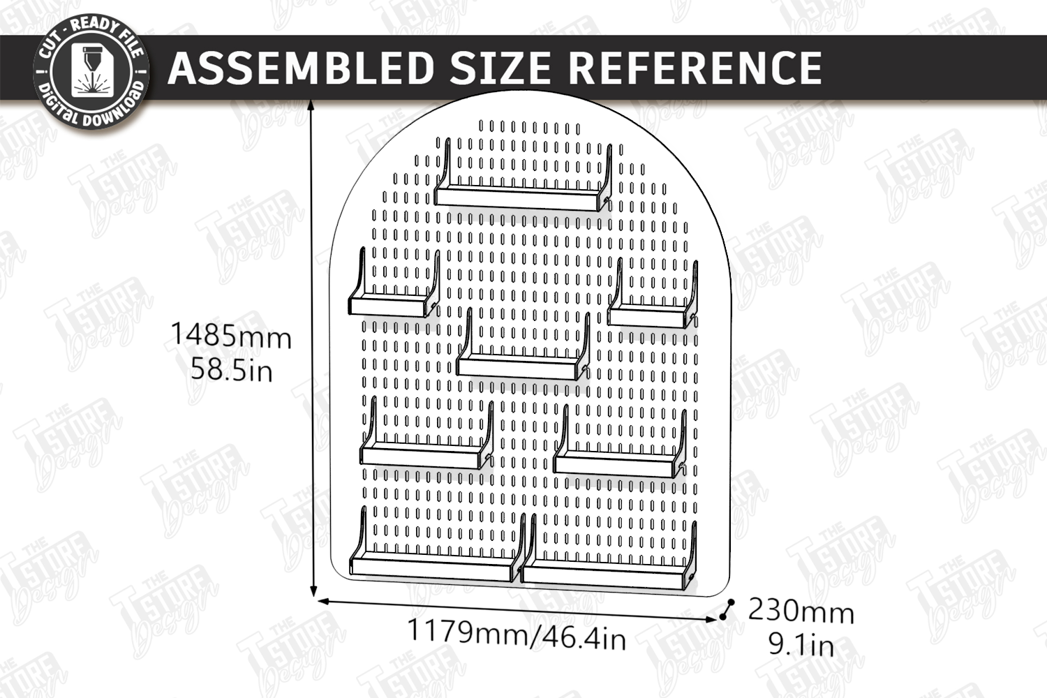 [Laser cut and engrave] Wall Mounted Pegboard Display Shelves for Indoor Plants and Home Organization Laser Cut Bundle