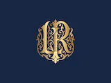 [Laser cut and engrave] Monogramme doré avec lettres LR sur fond bleu texturé