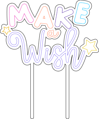 Cake topper Make a Wish.xs