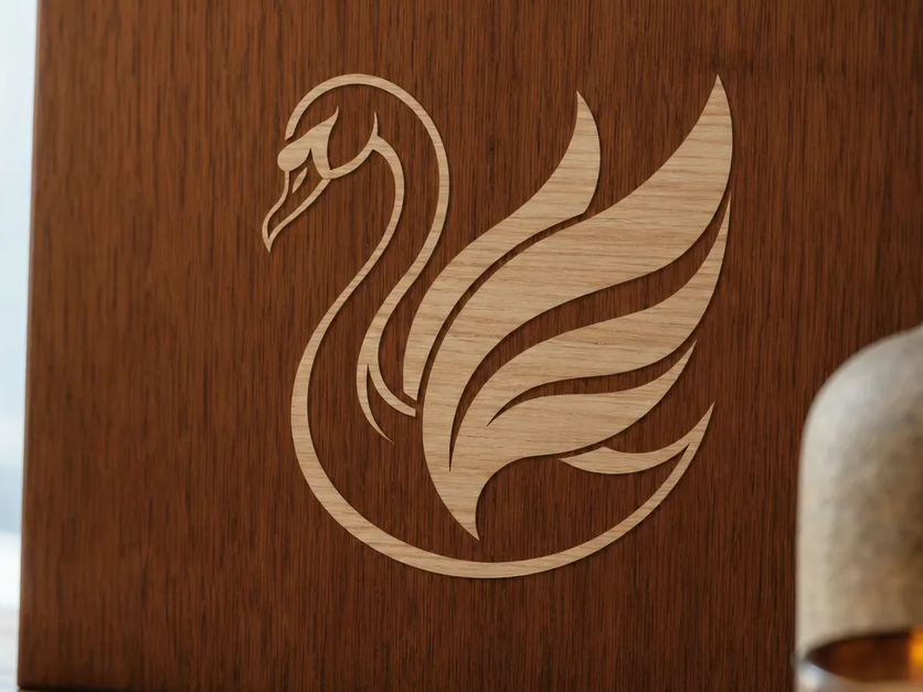 Wooden Wall Art Featuring a Minimalist Swan Silhouette