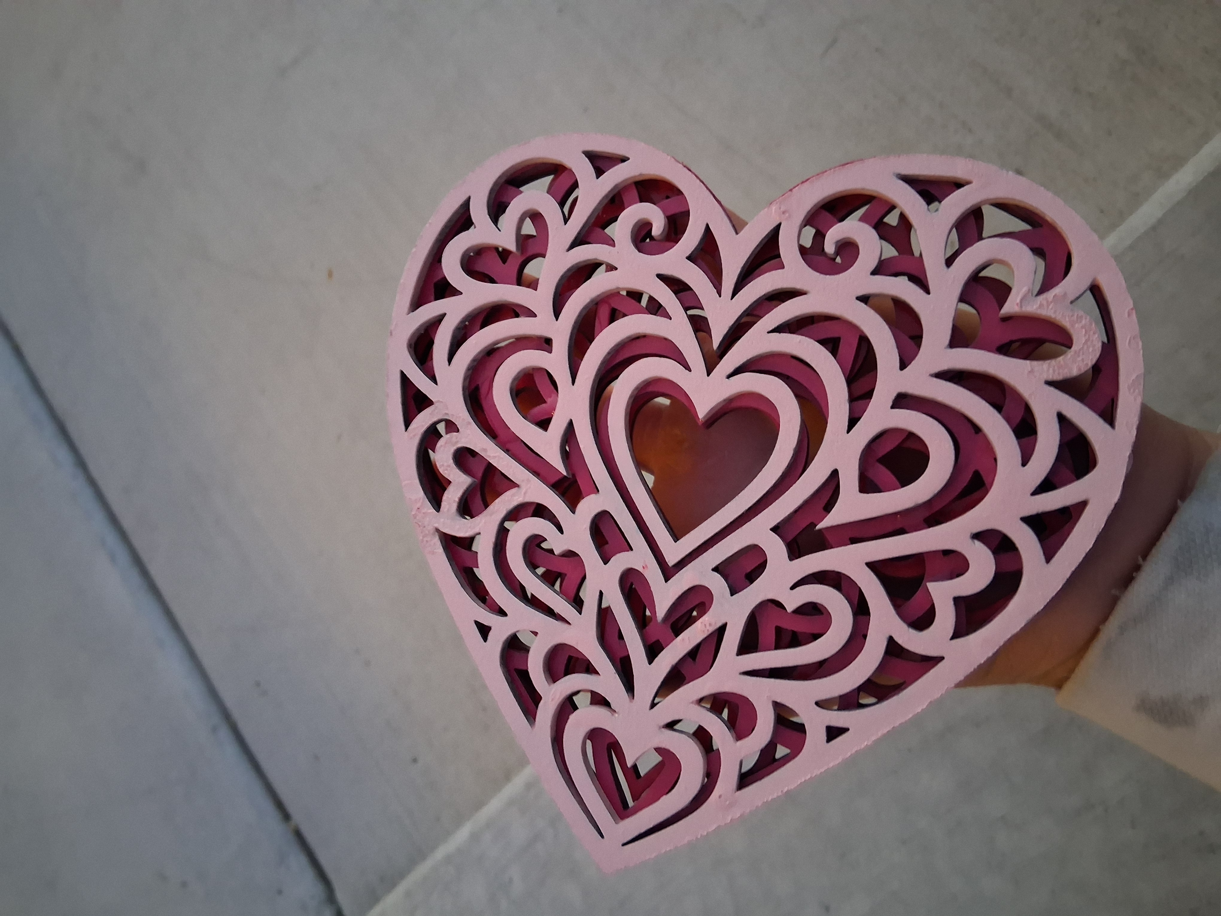 [Laser cut and engrave] Layered Heart Mandala