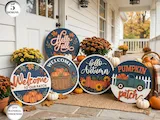 [Laser cut and engrave] Fall Door Hanger Laser Cut Bundle