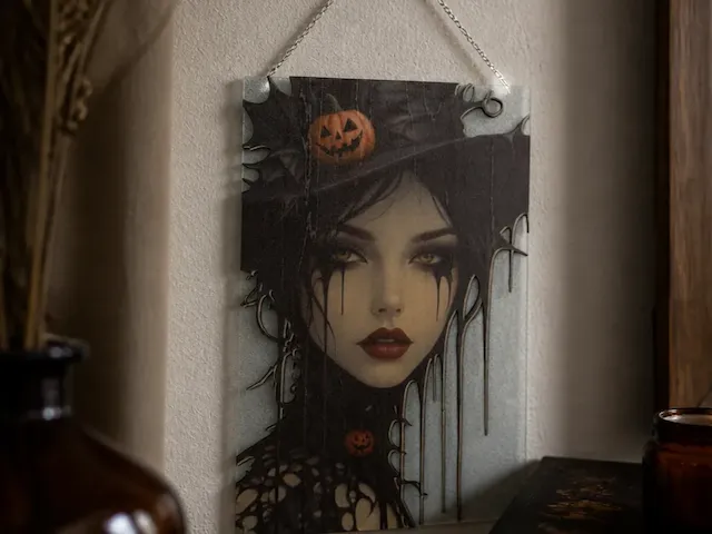 Wandbild stilisiertes Gothic-Halloween-Porträt