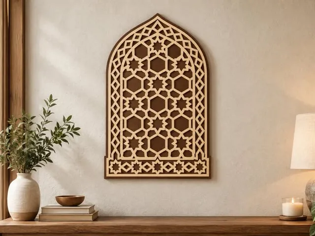 Geometric Arch Theme Wooden Laser-Cut Wall Art & Home Decor Description:
