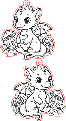 baby dragon earrings.xs