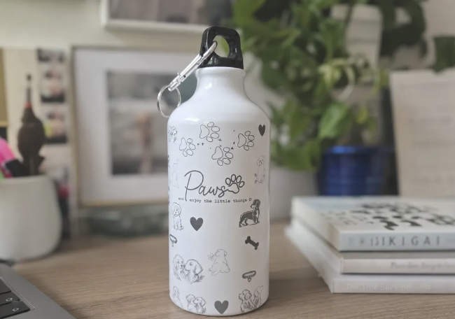 [Laser cut and engrave,Inkjet printing] Life Is Better With Dogs White Water Bottle