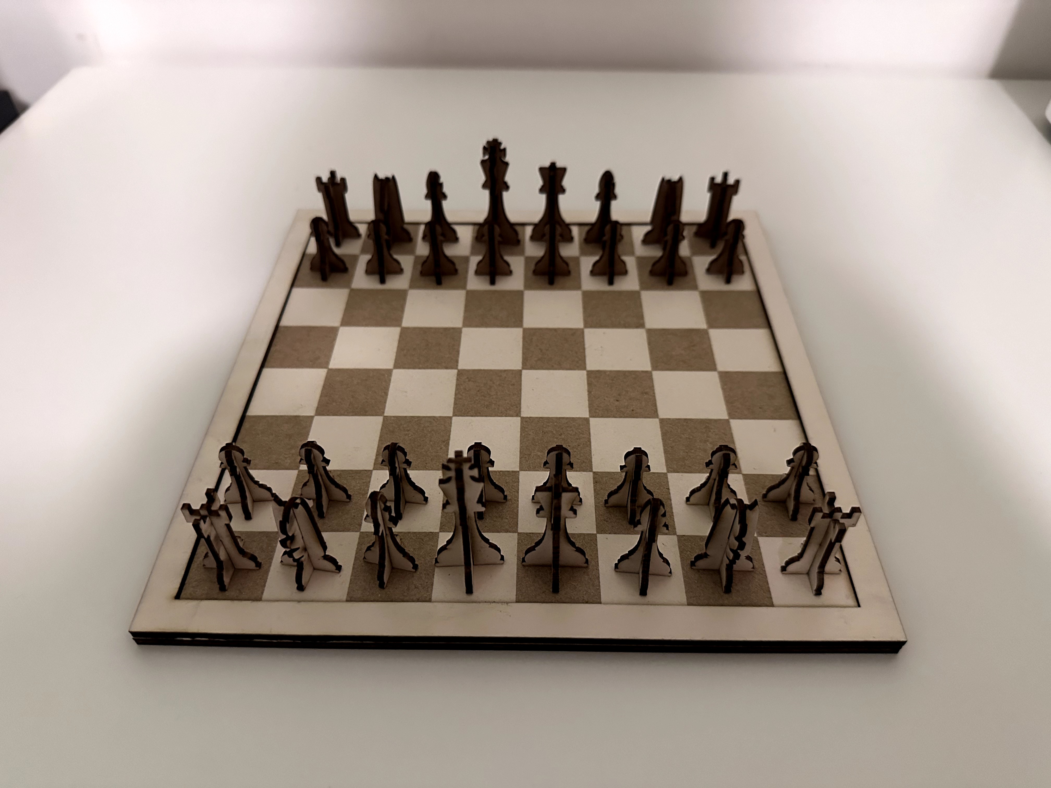 [Laser cut and engrave] Community Chess Set – Modern Interlocking Chess Board