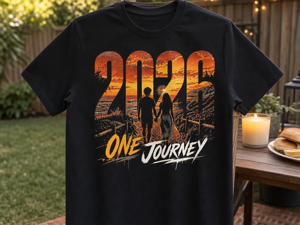 2026 One Journey Couple Sunset Graphic T-Shirt