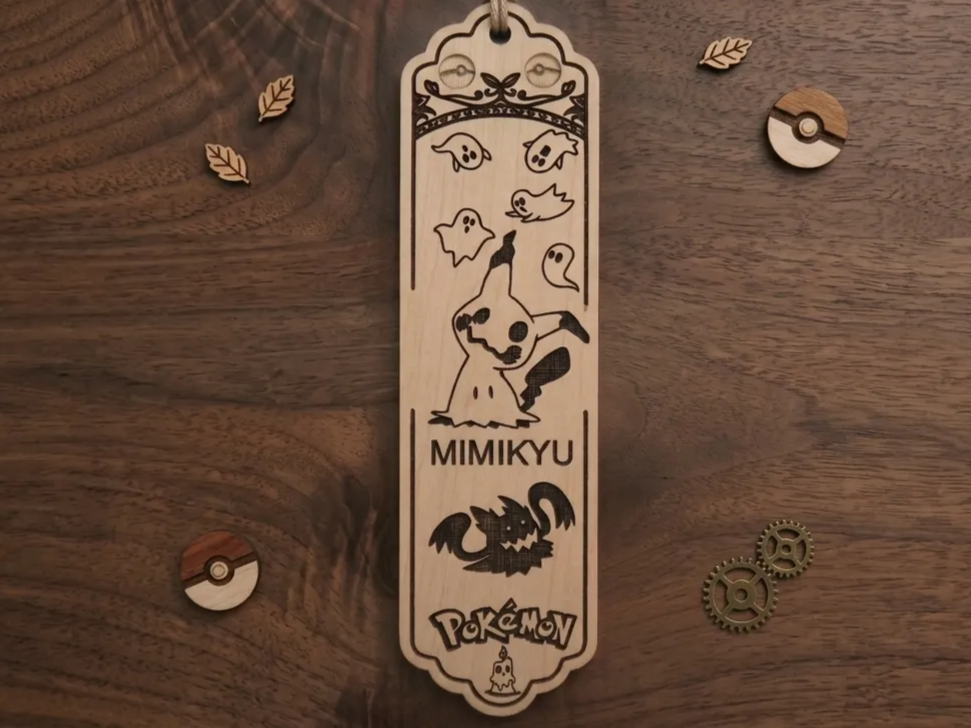 Mimikyu Pokemon Themed Wooden Bookmark