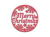 [Laser cut and engrave,Other] Red Merry Christmas Round Ornament with Snowflake and Star Details