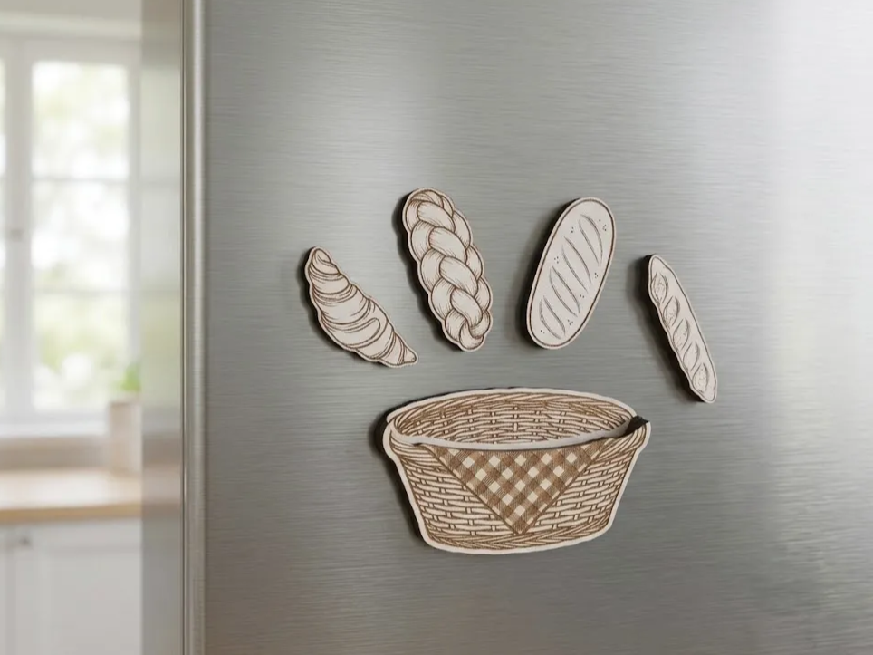 5-in-1 Bakery Basket Magnet Set – Laser Cut Files