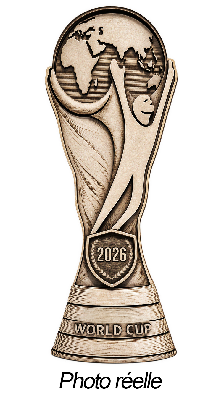 [Laser cut and engrave] Trophée de la Coupe du Monde 2026 multicouche
