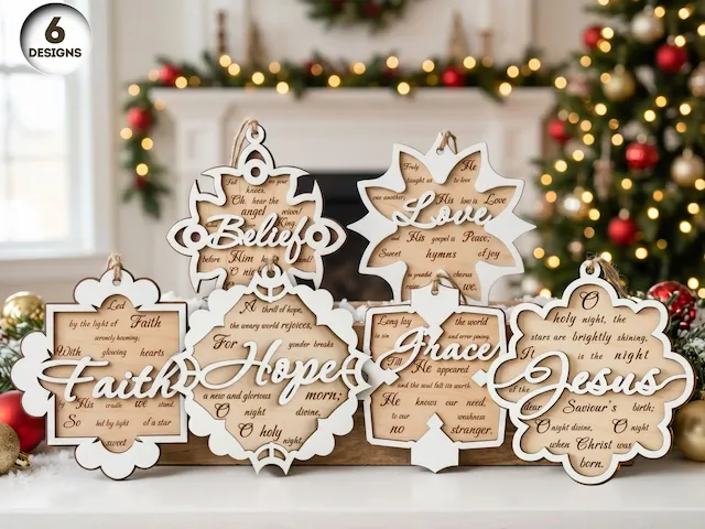 Nativity Snowflake Ornaments SVG Bundle
