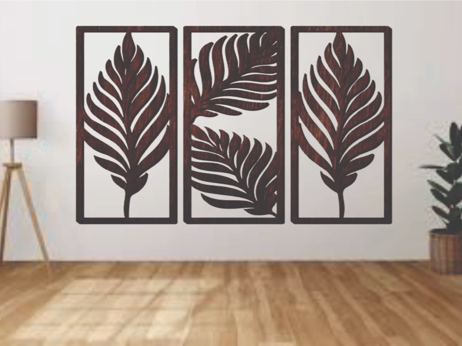 Wooden Wall Hanging  Palm Leaf Pattern