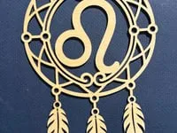 [Laser cut and engrave] Leo Zodiac Sign Dreamcatcher Wall Hanging
