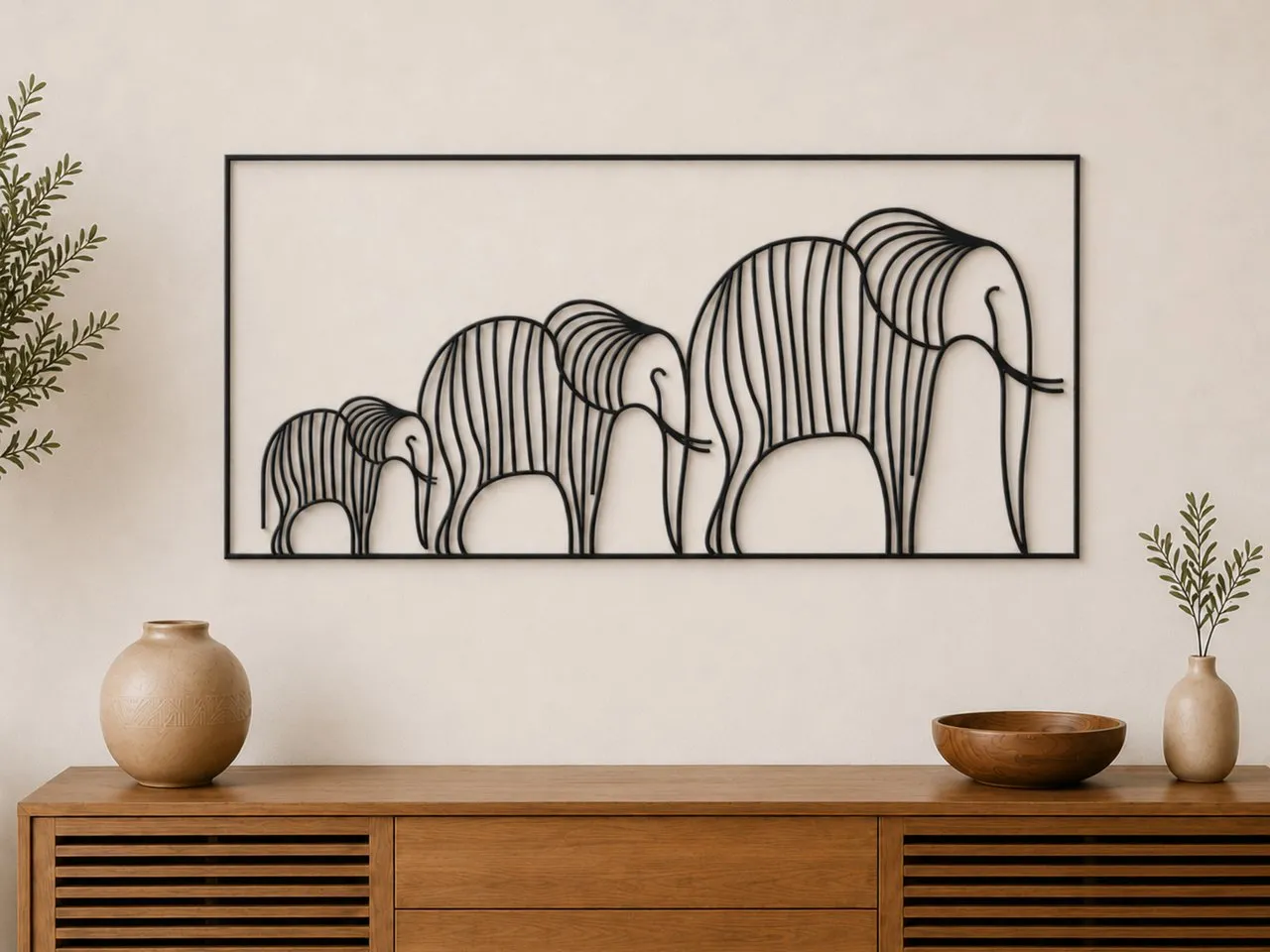 Illustrazione murale della famiglia degli elefanti SVG | Decorazione per Elefanti Madre e Piccoli | File Laser Cut Animali Safari | Progettazione delle pareti della nursery instruction: step 1 - 