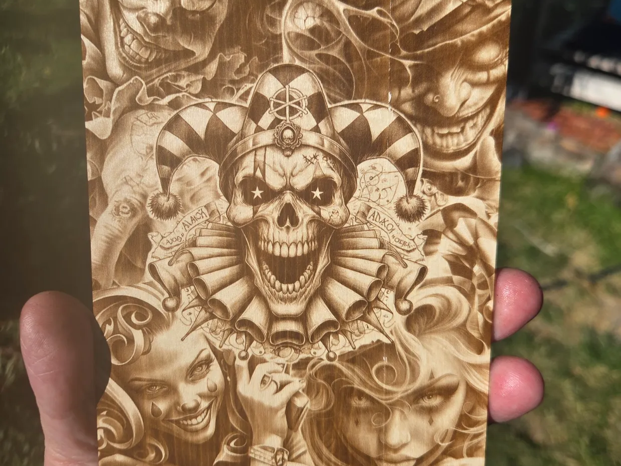 Jester Skull and Clown Portrait Wall Art
