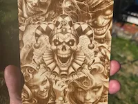 [Laser cut and engrave] Jester Skull and Clown Portrait Wall Art