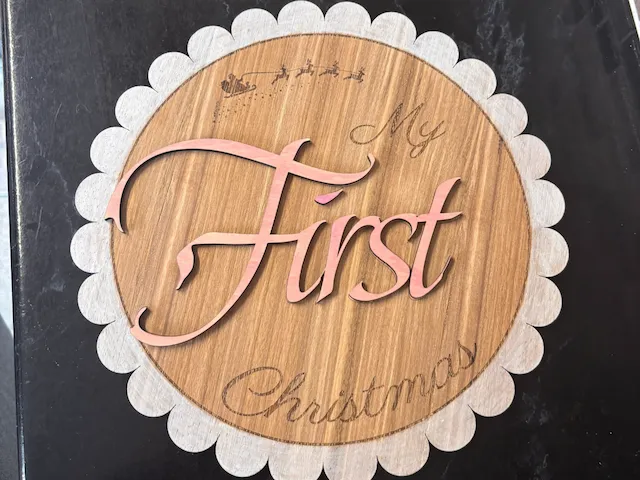My First Christmas Scalloped Wooden Keepsake Sign