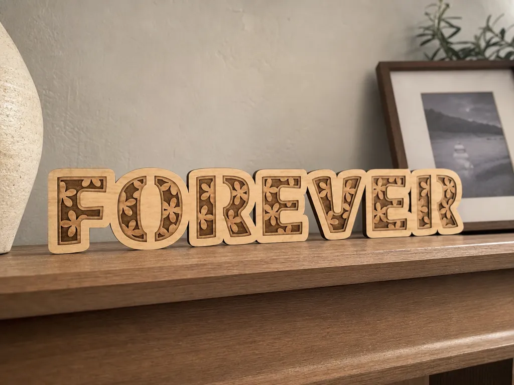 Forever Floral Lettering Tabletop Sign