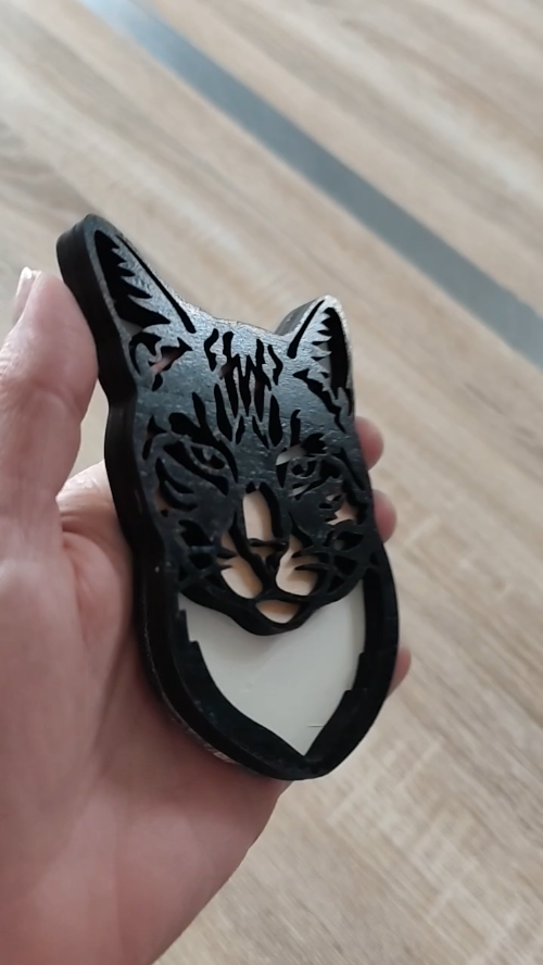 [Laser cut and engrave] Chat multi couches