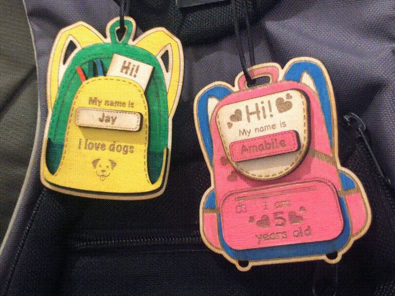A Personalized Back-to-School backpack Necklace for kids