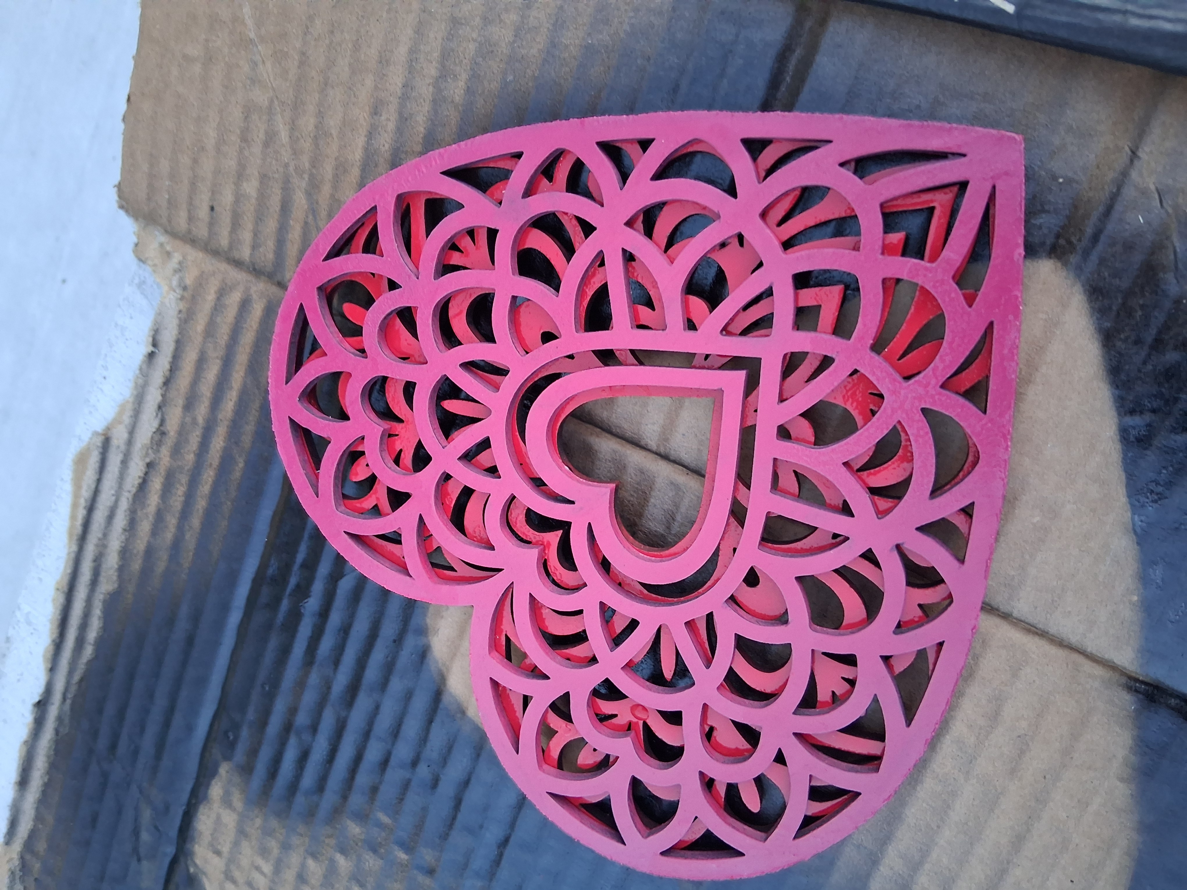 [Laser cut and engrave] Layered Heart Mandala