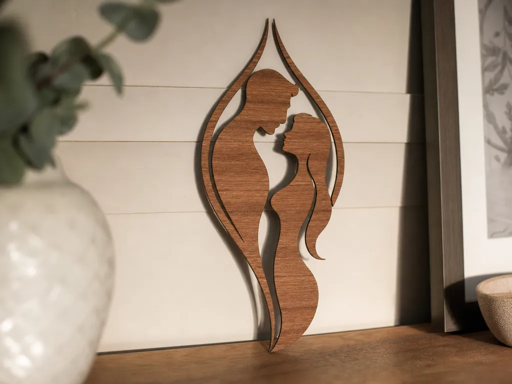 Romantic Couple Silhouette Wall Hanging