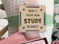 [Laser cut and engrave] Engraved Blanket Tag with Ribbon Channels - Engrave Your Own Message