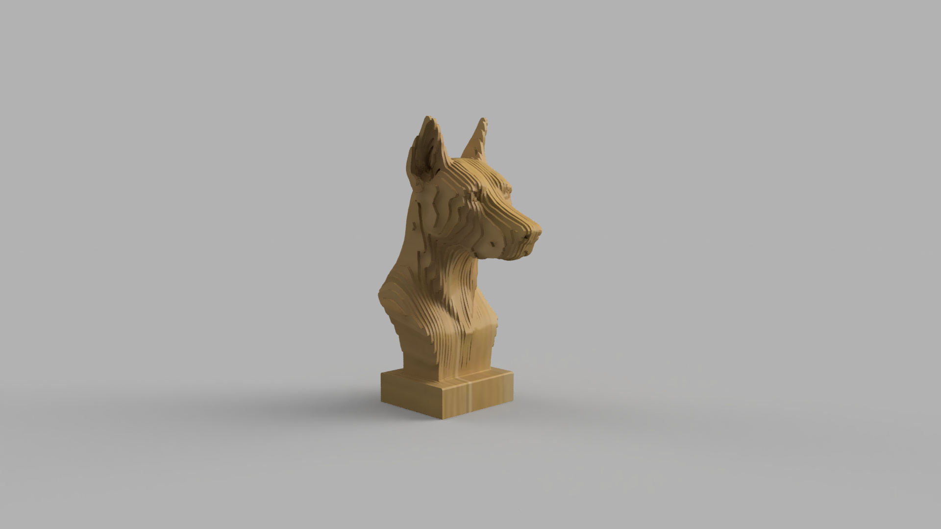 [Laser cut and engrave] Doberman Pinscher Dog Bust Sculpture