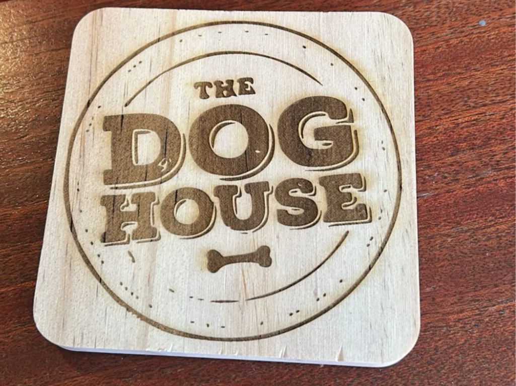 The Dog House Wooden Drink Coaster