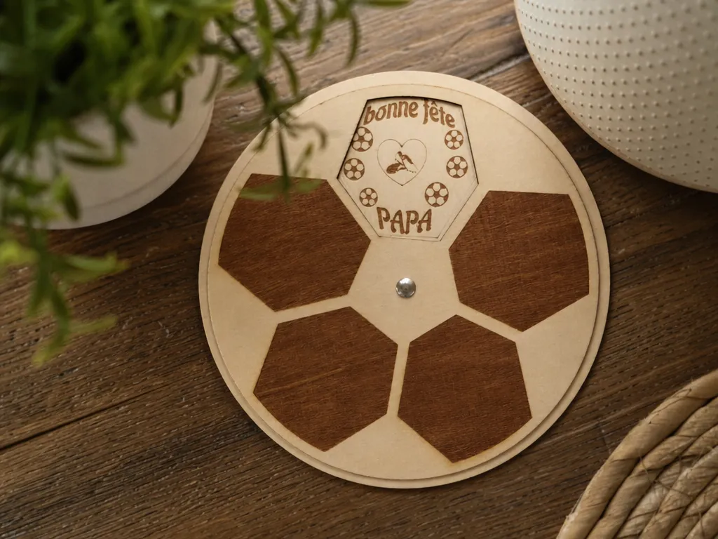 Réalisation de 2 disques en forme de ballon de football pour la fête des pères