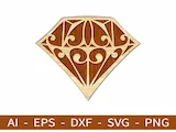 [Laser cut and engrave] Diamond - Decorative Laser Cut Design