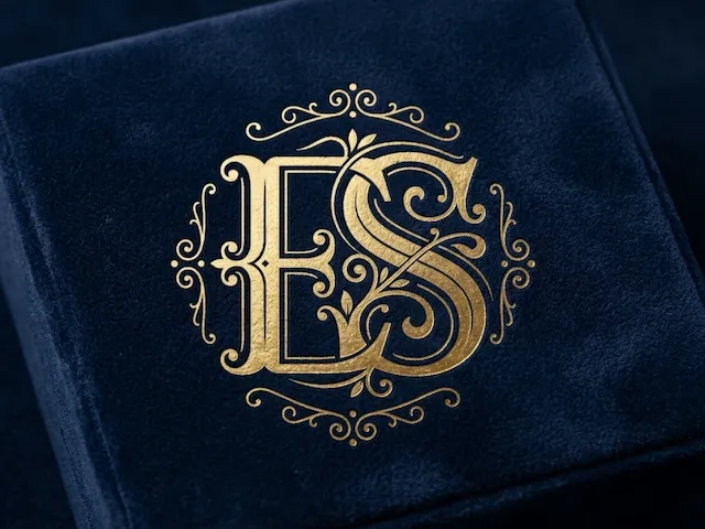 ES Ornate Wedding Monogram – Decorative Interlocked Initials with Intricate Flourishes for Laser Cut Signs, Cake Toppers & Engraving