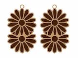 [Laser cut and engrave,Other] Double Daisy Flower Dangle Earring Charms