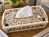 [Laser cut and engrave] Portafazzoletti in legno con decorazione a farfalle e fiori