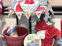 [Laser cut and engrave] Watermelon Themed Summer Tiered Tray Decor Set