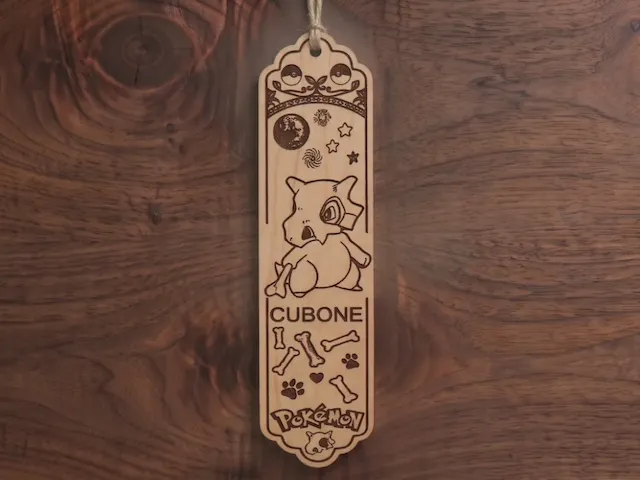 Cubone Pokemon Character Wooden Bookmark
