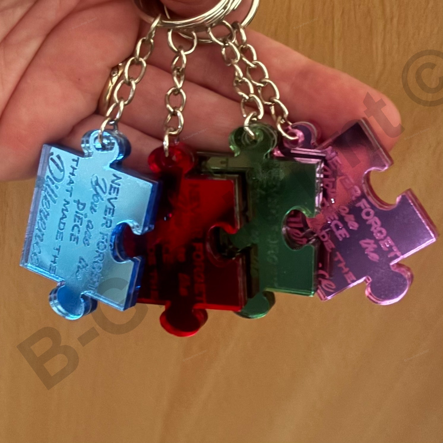 [Laser cut and engrave] Puzzle Piece keychain with great headliner