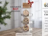 [Laser cut and engrave] 3D Christmas Ornament Display Stands Bundle. Christmas Ornament Holder Rack Laser Cut Files. Wooden Ornament Display SVG. Holiday Decor