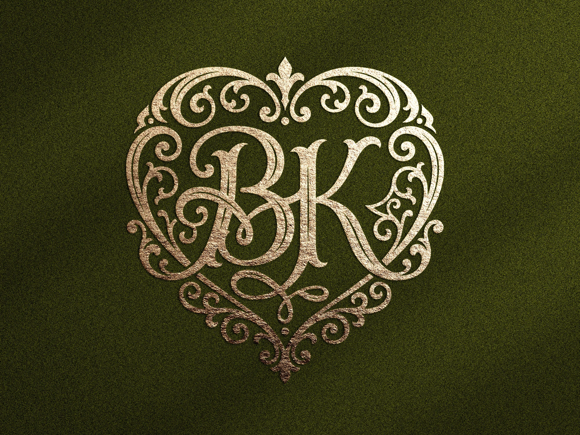 26 Elegant romantic wedding monogram bundle featuring ornate heart-shaped initials from BA to BZ. Perfect for wedding invitations, bridal projects