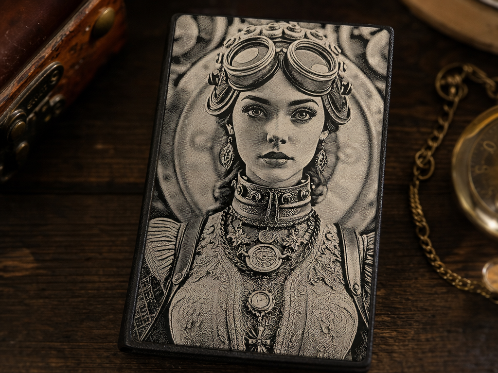 Steampunk Woman Portrait business card