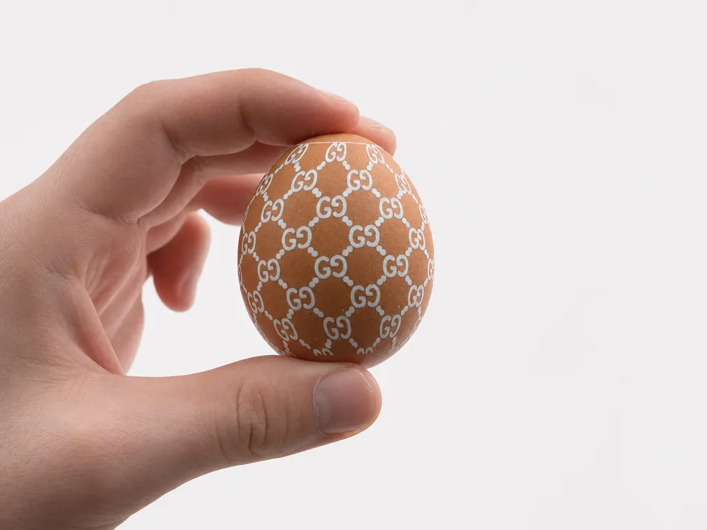 Brown Egg with Gucci Pattern