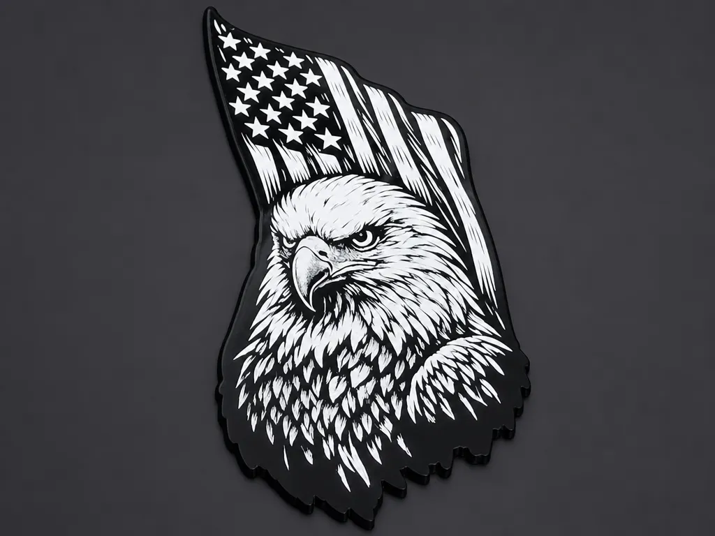 Bald Eagle and American Flag