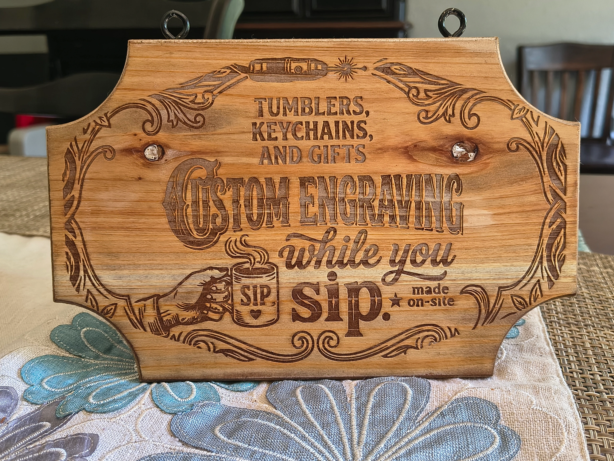 Wooden Wall Sign for Custom Engraving Services