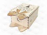 [Laser cut and engrave] Gift Box Bow Laser Cut Template, Sliding Greeting Box, Laser Cutting Design