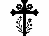 [Laser cut and engrave] 6 Of Bundles Floral Cross Dangle Earrings