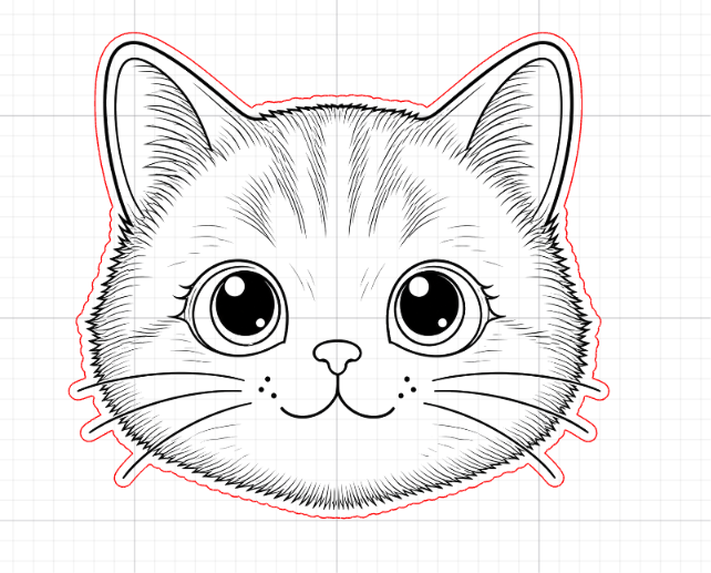 [Laser cut and engrave] Cute Cat Face