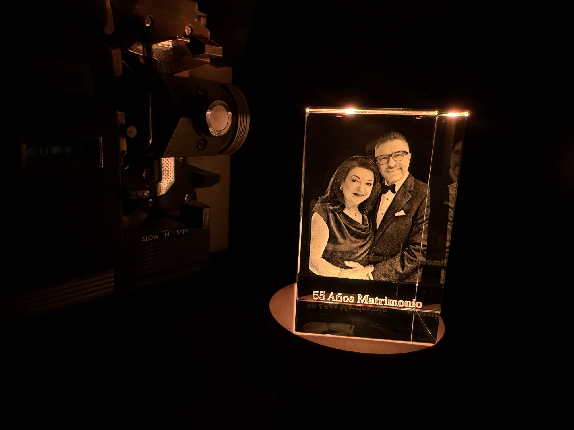 55th Wedding Anniversary Crystal Photo Block